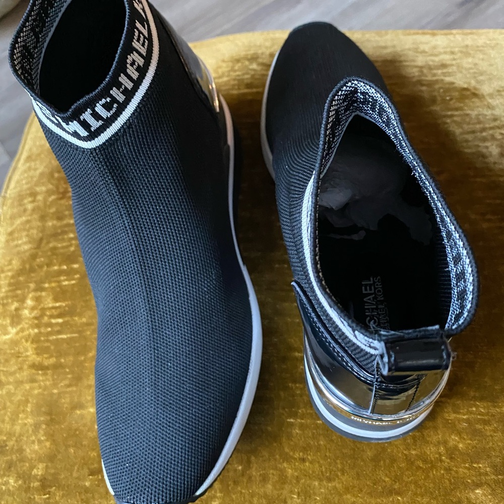 Michael Kors Black and Silver Men's Sneakers